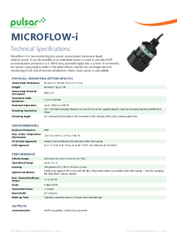 Thumbnail of document Data Sheet - MicroFlow-i Loop-Powered Veloctiy Sensor